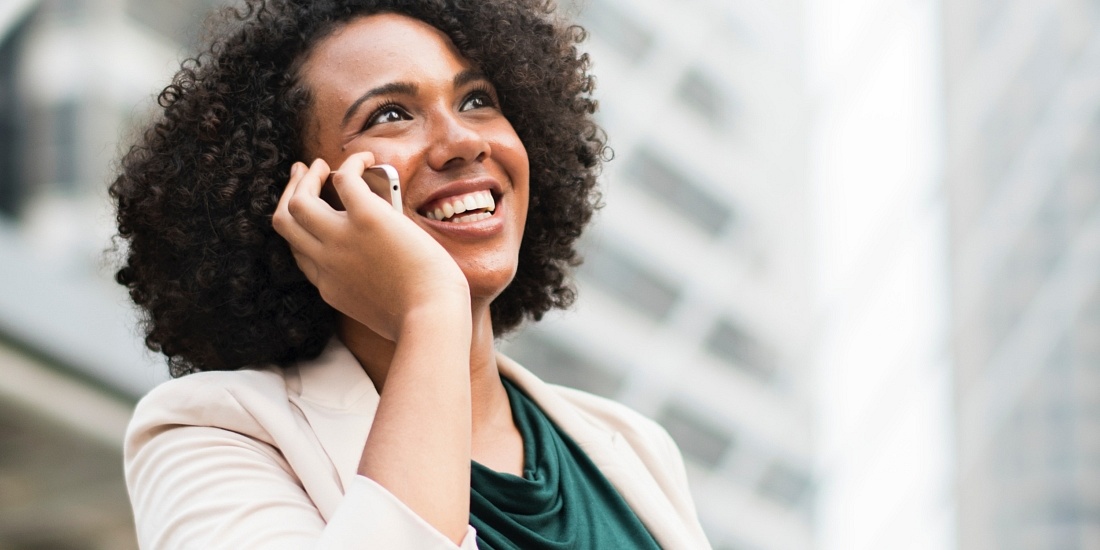 Woman talking on phone